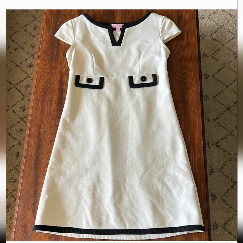 Lilly Pulitzer Cleary Colorblock Ivory Mod Shift Dress Size 0